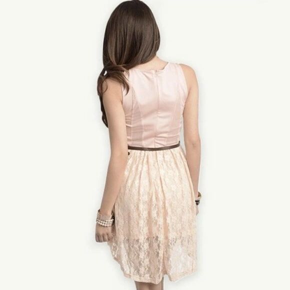 *Clearance* Entro Pink Peach Lace Dress - Picture 3 of 3